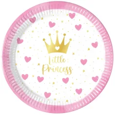 Little Princess комплект от 8 броя хартиени чинии с диаметър 20 см
