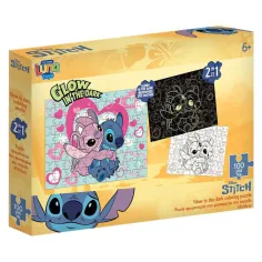 Луна: Disney Stitch 100бр. светещ пъзел