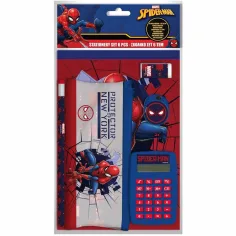 Луна: Комплект канцеларски принадлежности Spider-Man с калкулатор 6бр.