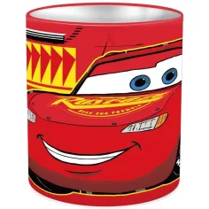 Луна: Метален цилиндричен органайзер за канцеларски материали с Lightning McQueen 10x11см