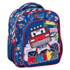 Луна: Must Team Monster Truck шарен закръглен 2 отделен детски ранец 27x10x31cm