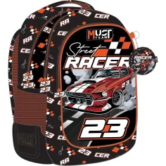 Луна: Must Team Street Racer автомобилна раница с кръгли ъгли, 3 отделения 32x18x43cm