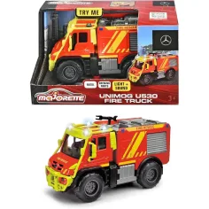 Majorette: Unimog U530 метален пожарникарски автомобил с светлина и звук - Simba Toys