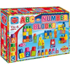 Макси Блокчета ABC строителни блокчета 64бр. - D-Toys изображение 1