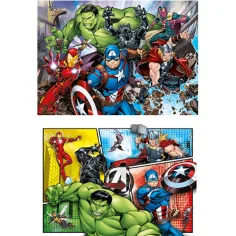 Marvel Отмъстителите Supercolor 2 в 1 пъзел 2x60бр. - Clementoni изображение 2