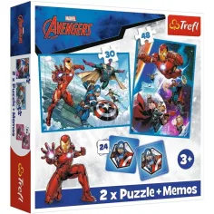 Marvel: Пъзел и мемори карти 2 в 1 комплект - Trefl
