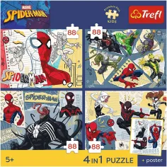 Marvel Спайдърмен - 4 x 88 броя Premium Plus Kids пъзел - Trefl изображение 2
