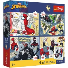 Marvel Спайдърмен - 4 x 88 броя Premium Plus Kids пъзел - Trefl изображение 1