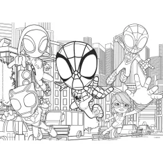 Marvel Spidey 2 в 1 24 части пъзел и оцветяване 35x25см - Lisciani изображение 2