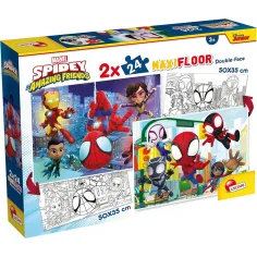 Marvel Spidey 2 в 1 макси 2x24бр. пъзел и оцветяване 50x35см - Lisciani