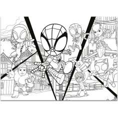 Marvel Spidey 2 в 1 макси 4x48бр. пъзел и оцветяване 35x25см - Lisciani изображение 5