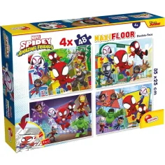 Marvel Spidey 2 в 1 макси 4x48бр. пъзел и оцветяване 35x25см - Lisciani