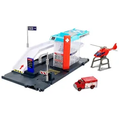 Matchbox: Action Drivers Хеликоптерна спасителна станция комплект - Mattel изображение 2