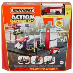 Matchbox: Action Drivers Хеликоптерна спасителна станция комплект - Mattel