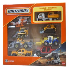 Matchbox: комплект от 8 малки колички с ексклузивен багер MBX Ranec - Mattel