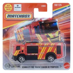 Matchbox: Scania XT Пожарна кола малка 1/64 - Mattel