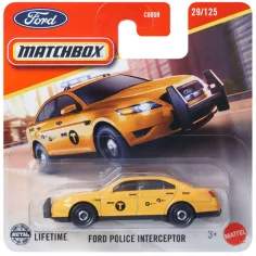 Matchbox: Жълта кола на Ford Police Interceptor 1/64 - Mattel