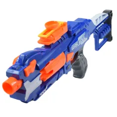 Soft Bullet Gun: Електрическа картечница с въртящ се барабан за дунапренени стрелички с патрони 55 см изображение 2