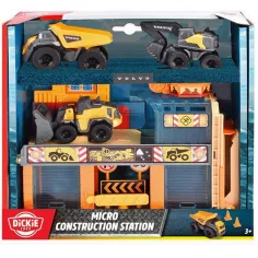 Микро строителна станция с 3 машини - Dickie Toys