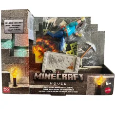 Minecraft Филм - Стив и комплект за игра с миньорска количка - Mattel