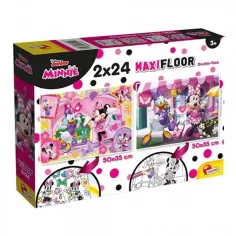 Мини Маус 2 в 1 макси 2x24бр. пъзел и оцветяване 50x35см - Lisciani