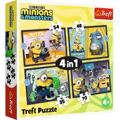 Миньоните 3 4 в 1 пъзел 35-48-54-70бр - Trefl