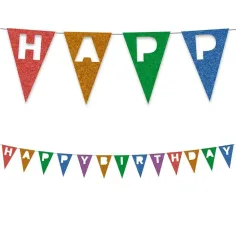 Многоразовен цветен банер с надпис Happy Birthday 200см