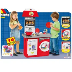 Molto: Червена играчка кухня 14бр. комплект 27x57x97см