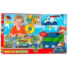 Molto: Игрална постелка с строителни блокчета 12бр 62x62см
