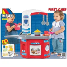 Molto: Моята първа играчка кухня червен 12бр. комплект 65x27x68см