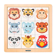 Монтефори Сафари животински дървен пъзел - Woodyland изображение 1