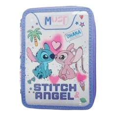 Must: Disney Stitch&Angel двоен пълнен несесер 15x5x21cm