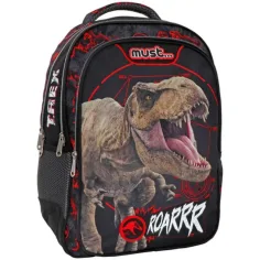 Must: Jurassic World T-rex закръглен ергономичен ранец 33x18x43cm