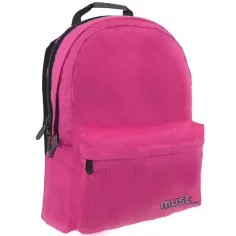 Must: Розова Монохромна RipStop ученическа раница, раница 32x17x42cm