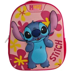 Must: Stitch 3D шарен закръглен детски ранец 26x10x32cm