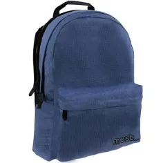 Must: Тъмен син Monochrome RipStop училищна раница, раница 32x17x42cm