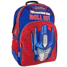 Must... Transformers Готови за битка три отделения закръглен училищен ранец, раница 32x18x43cm