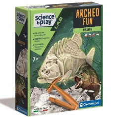 Наука и игра: Флуоресцентен пираня археологически комплект - Clementoni