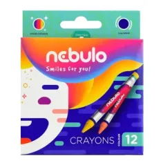 Nebulo: Цветен комплект восъчни пастели 12бр.