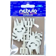 Nebulo: Декорация от картон с дяволи, комплект от 6 бр.