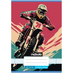 Nebulo: Крос мотор с печат за 2-ри клас, линиран тетрадка 16-32 A/5