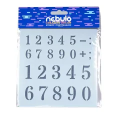 Nebulo: Малки числа пластмасов шаблон лист