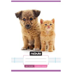 Nebulo: Тетрадка с мотиви на куче и котка за 3-ти клас 12-32 A/5