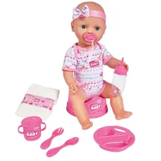 New Born Baby Пишкаща кукла с аксесоари 43см - Simba Toys изображение 2