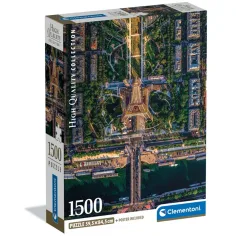 Пъзел с компактни размери 1500 части над Париж - Clementoni