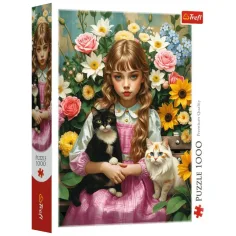 Пъзел с момичета и котки 1000 части - Trefl изображение 1