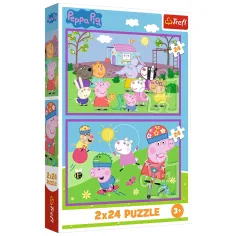Peppa на детската площадка 2x24 части пъзел - Trefl