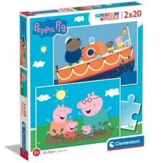 Peppa прасенце Supercolor 2 в 1 2x20бр. пъзел - Clementoni