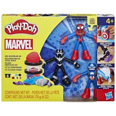 Play-Doh: Marvel Геройски приключения комплект с пластилин и 3 фигурки - Hasbro