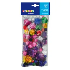 PlayBox: Блестящи помпони 100бр 10-35мм